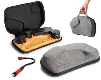 Bamboo Rolling Tray Set: Stash Canister, Grinder & Smell-Proof Case