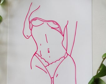 Meisje in roze | A4-afdruk