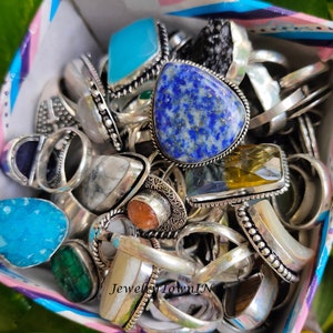 Mystery Pack of Rings, Gemstone Rings, Bulk Ring Lot, Wholesale Rings Lot, Chunky Rings, Statement Rings, Vintage Look Rings, Halloween Gift image 1