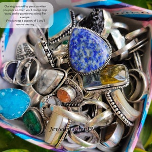 Mystery Rings, Gemstone Rings, Bulk Ring Lot, Wholesale Rings Lot, Chunky Rings, Statement Rings, Vintage Look Rings, Sold by piece zdjęcie 1