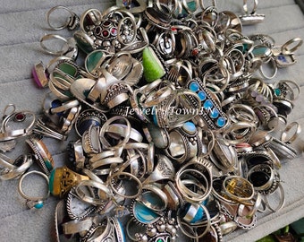 宅配便配送 Natural Pcs 75 Mix Ring Style Vintage Lot/ Ring Gemstone その他