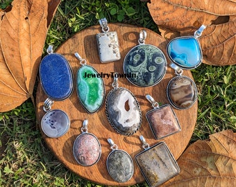 Wholesale!! Natural Gemstone Pendant Lot, Handmade Women Pendant Lot, Bulk Pendant Jewelry, Chunky Pendant, Unique Variety Of Pendants, Bulk