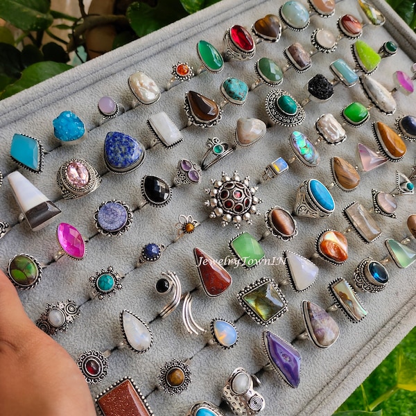 Mystery Pack of Rings, gemstone rings, mystery rings, funky rings, statement rings, vintage look rings, mystery rings, mystery box, gift