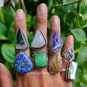 Mystery Pack of Rings, Gemstone Rings, Bulk Ring Lot, Wholesale Rings Lot, Chunky Rings, Statement Rings, Vintage Look Rings, Halloween Gift zdjęcie 8