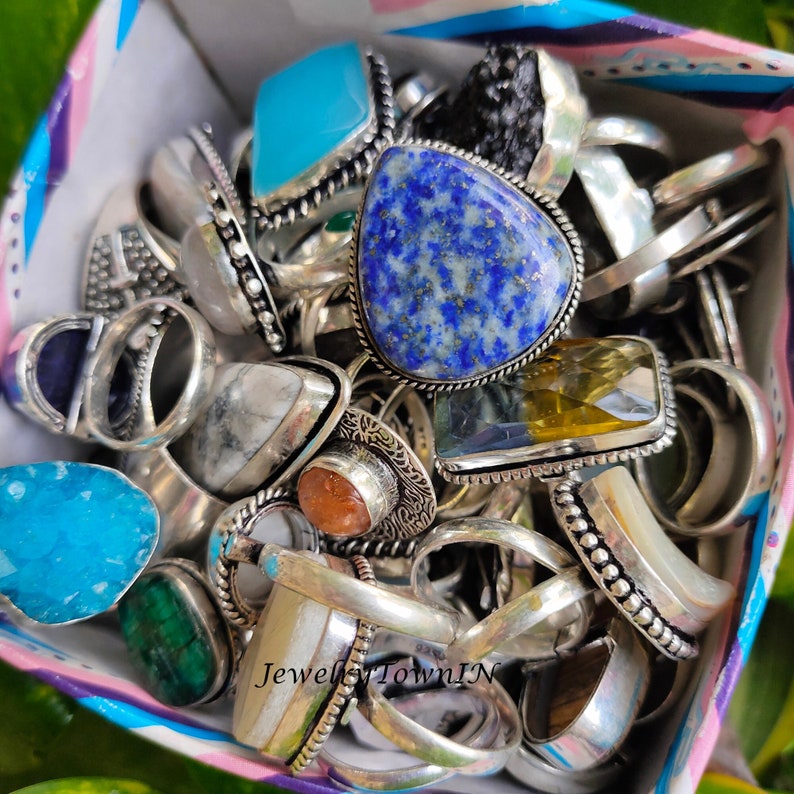 Mystery Pack of Rings, Gemstone Rings, Bulk Ring Lot, Wholesale Rings