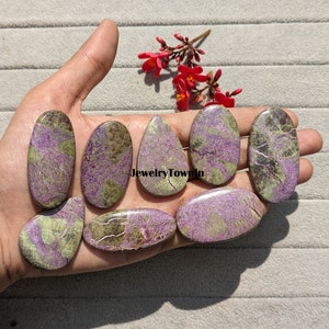 Lote de cabochão de Stichtite natural, pedra semipreciosa de qualidade AAA+ para artesanato, cristal de meditação, diferentes formatos, lote de atacado