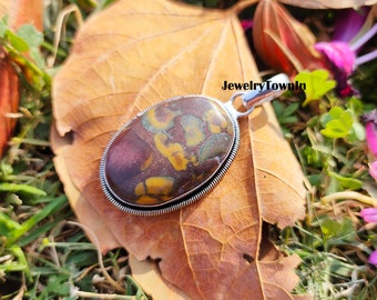 Fruit Jasper Gemstone Pendant, Natural Jasper Pendant, Jasper Jewelry Gift For Her, Healing Pendant, Mothers Day Gift For Her, Hippie Gift