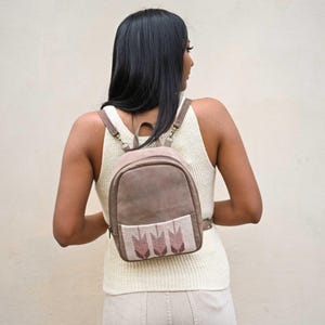 Raiz Mini Backpack, Pink Mini Backpack, Small Backpack, Southwest Style Backpack, Leather Backpack