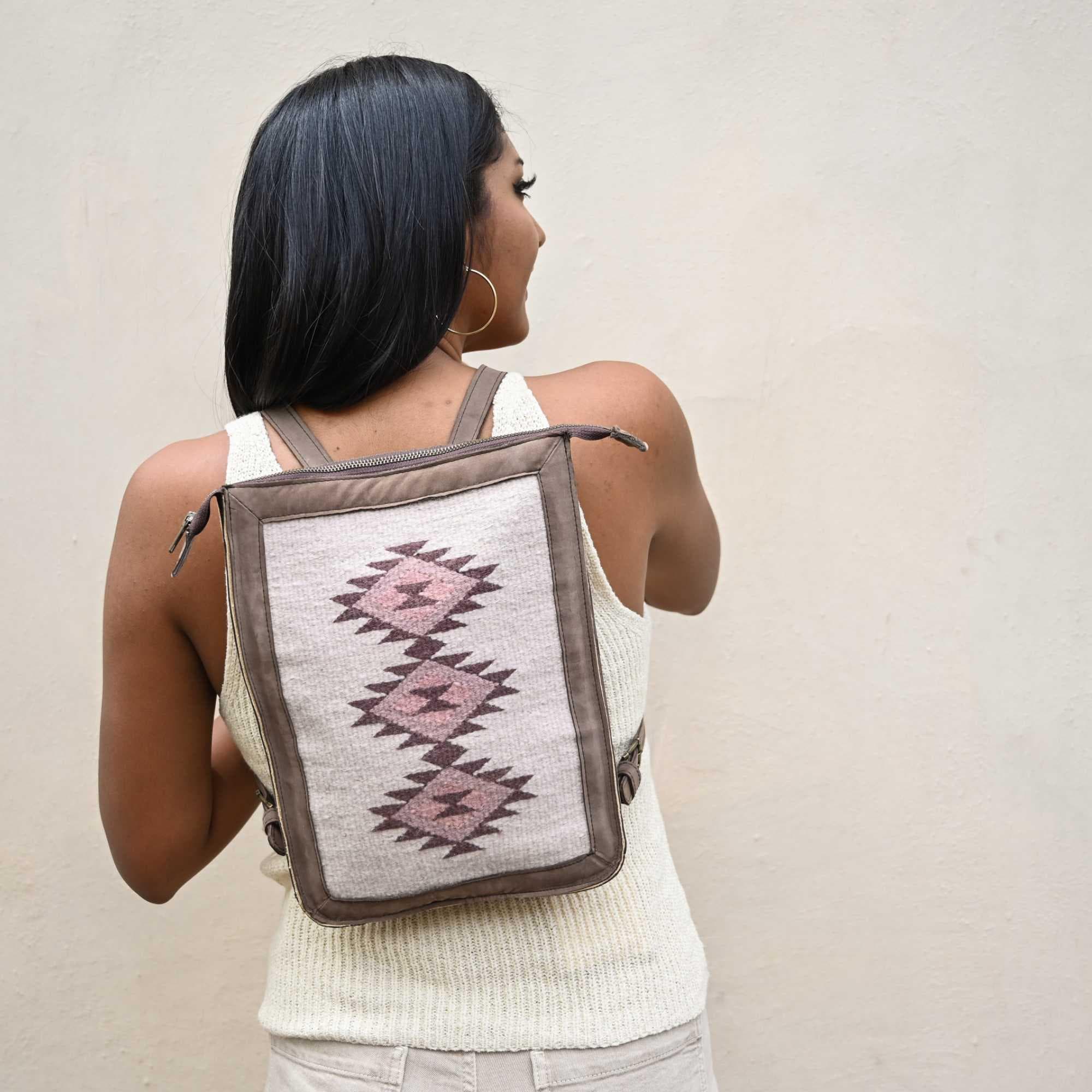 Mora Slim Backpack, Southwest Style Backpack, Mini Backpack, Slim Backpack for iPad, Zapotec Pattern Bags