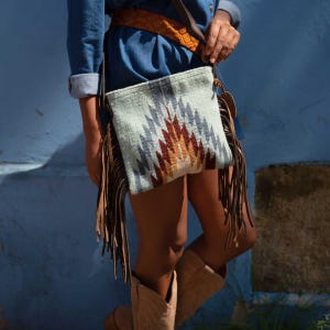 Leather Fringe Crossbody Purse, Western Fringe Handbag
