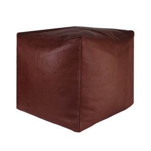 Moroccan Pouf, Square Pouf, Ottoman Footstool, Home Decor Furniture, Leather Furniture, Moroccan Leather, Brown Chair, Living Room Ottoman