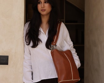 Moroccan Leather Shoulder Bag, Sabra Silk Stitched Envelope Bag, Marrakech Purse