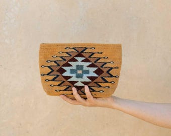 Golden Hour Pouch, Mustard Southwest Clutch or Makeup Bag