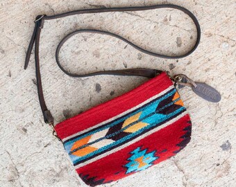 Scarlet Arrows Red Convertible Crossbody/Clutch, Artisan Made Western Bag