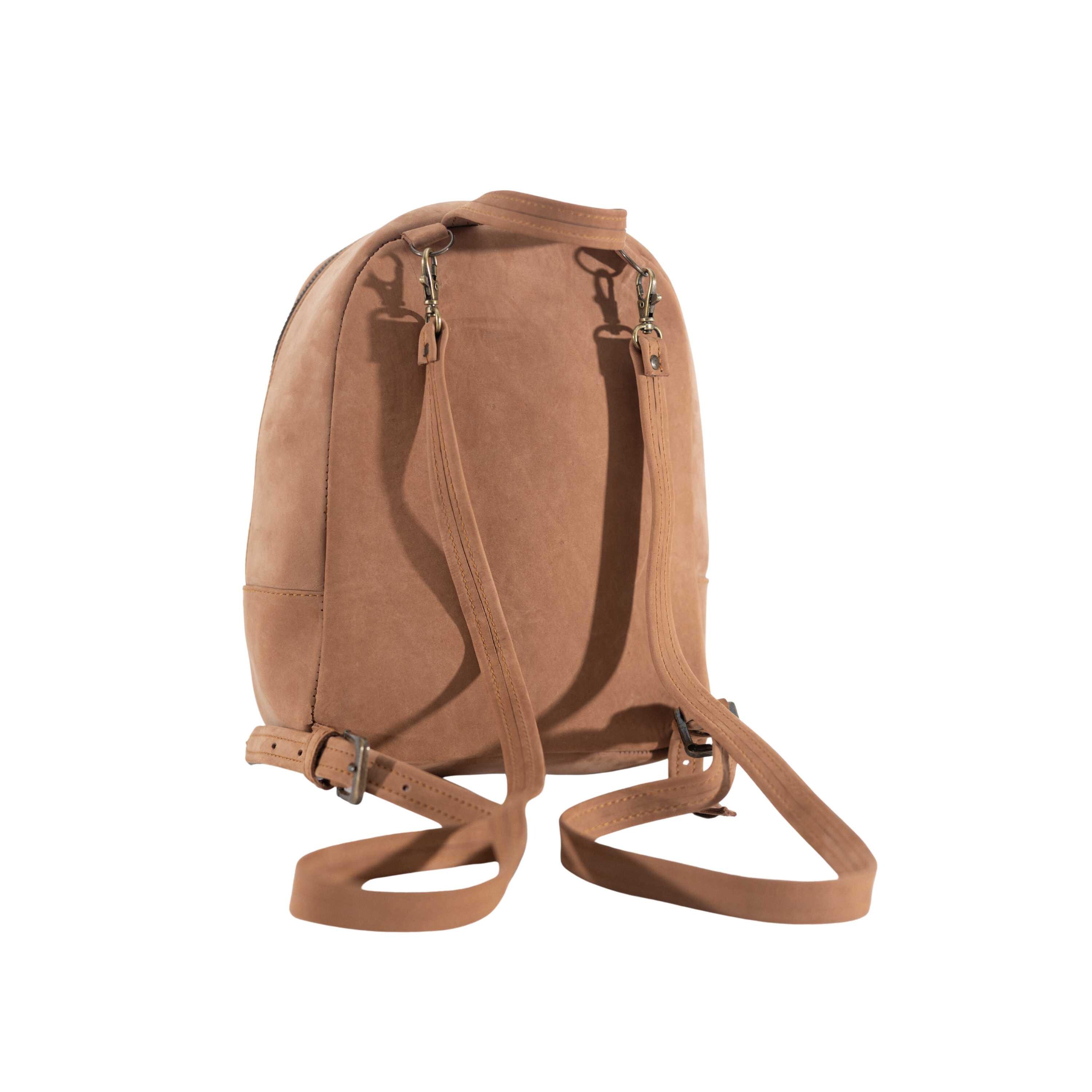Handcrafted Leather Mini Backpack, Southwest Wool Design - Etsy display picture 3