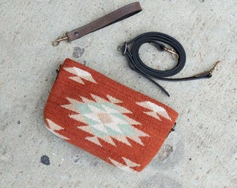 Tierra del Sol Convertible Clutch, Red Southwest Crossbody and Wristlet Purse