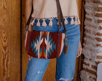 Handwoven Zapotec Clutch Bag, Multicolor Convertible Purse, Wristlet Crossbody