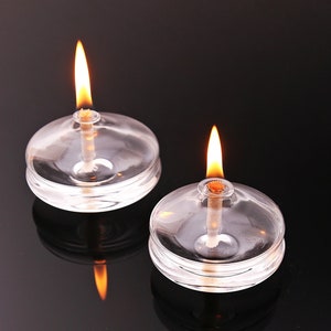 Macaron Decor Oil Candle Lamp , Blown Glass Candle Lamp , Transparent Glass Oil Lamp , Smokeless and Odourless Lamp Oil