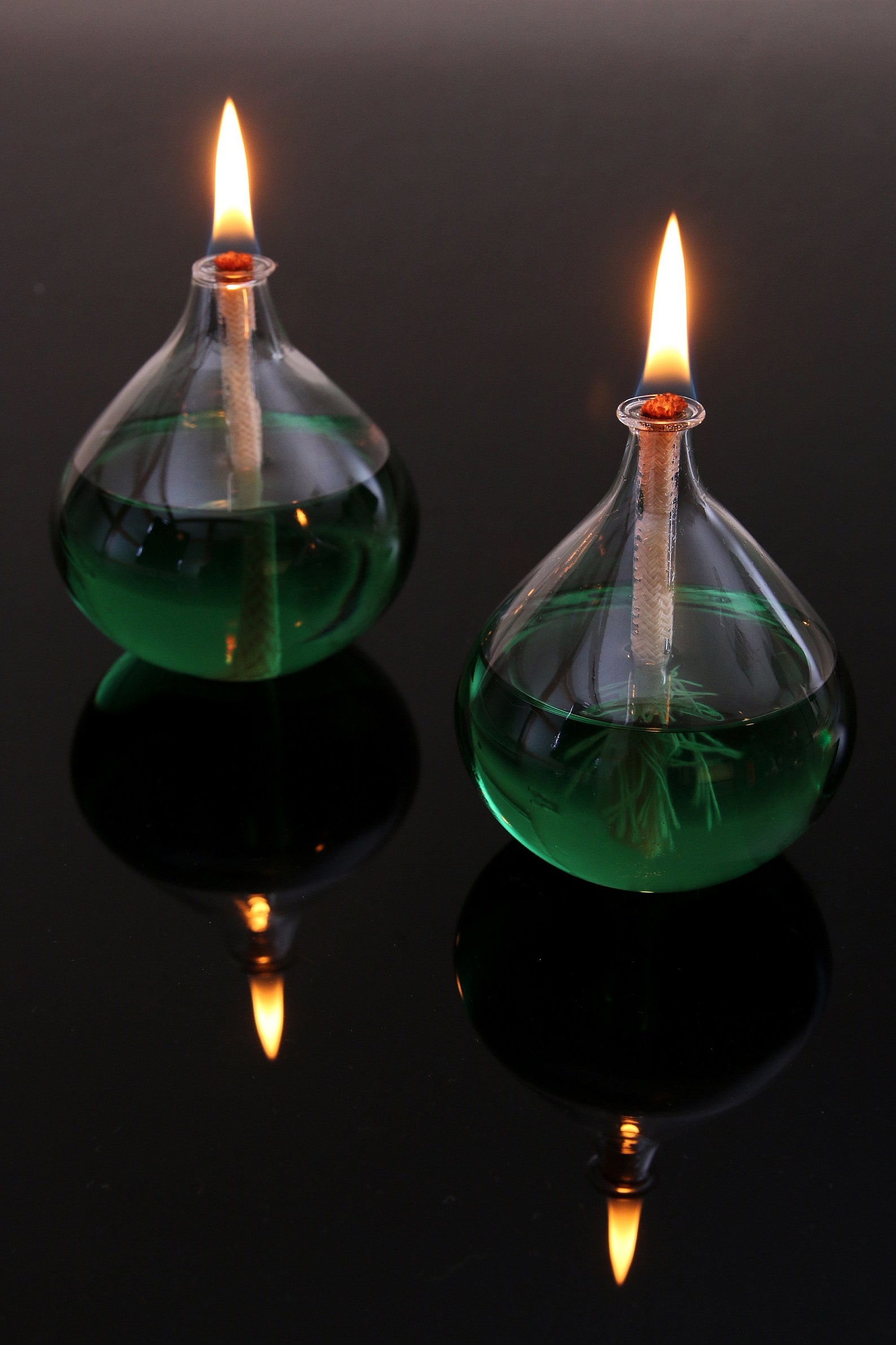 Drop Decor Oil Candle Lamp , Blown Glass Candle Lamp , Transparent