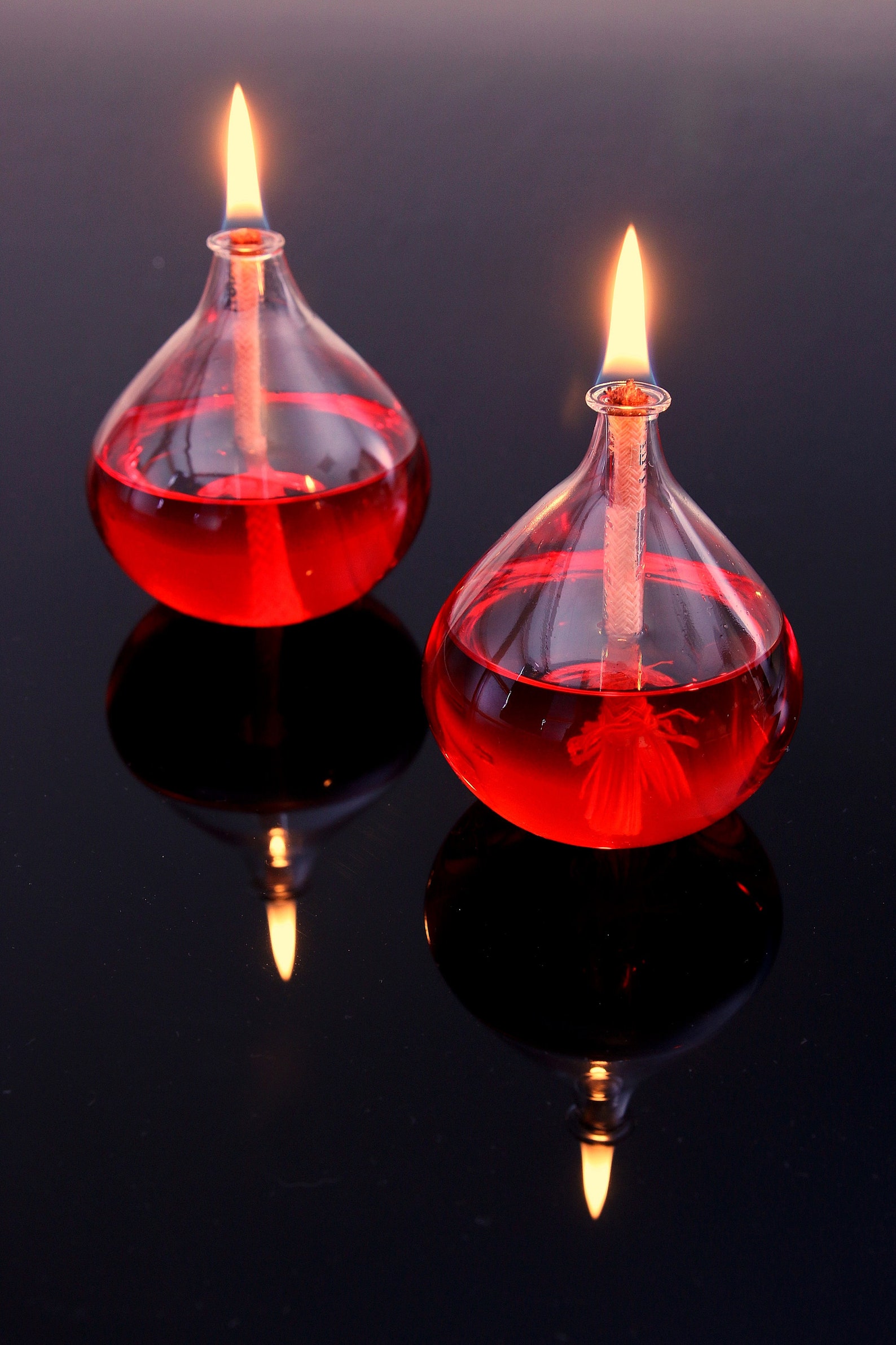 Drop Decor Oil Candle Lamp , Blown Glass Candle Lamp , Transparent