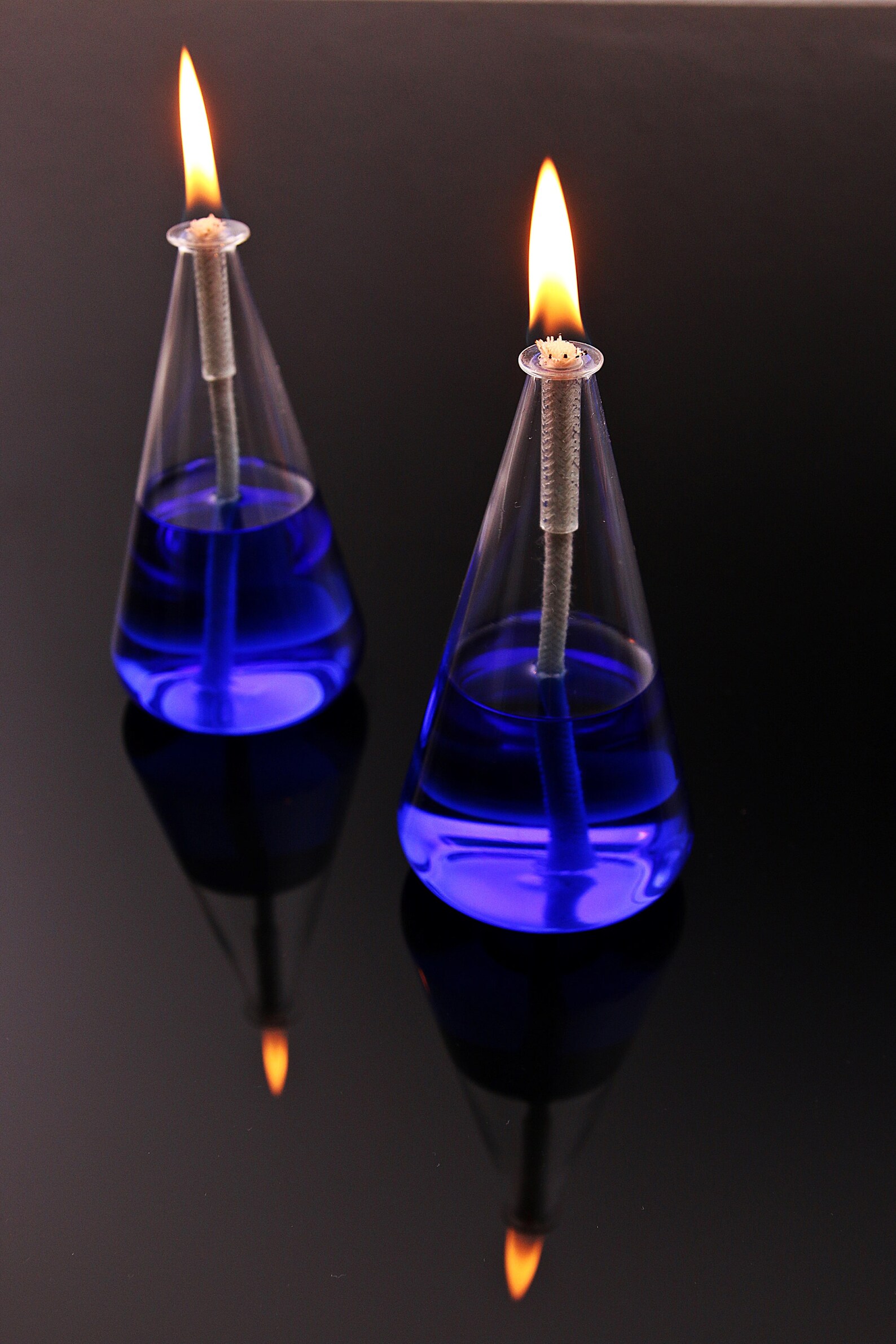 Conic Decor Oil Candle Lamp Blown Glass Candle Lamp Etsy