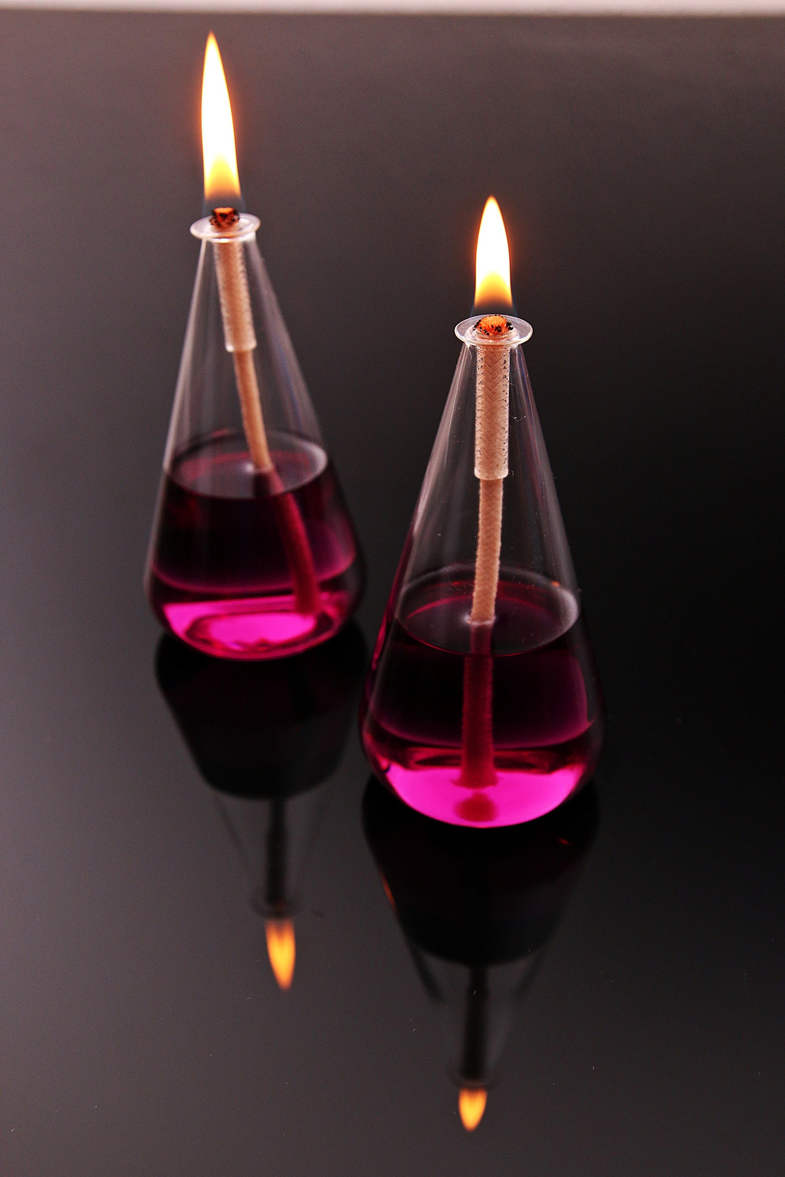 Conic Decor Oil Candle Lamp Blown Glass Candle Lamp Etsy