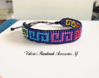 Miyuki Seed Beaded Evil Eye Loom Pattern Apple Watch Band  display picture 3