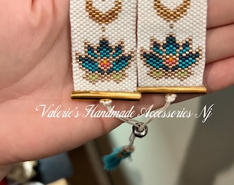 Evil Eye Miyuki Seed Beaded Apple Watch Band with Tassels Miyuki Seed Beaded Evil Eye Loom Pattern Apple Watch Band - Etsy main image 3