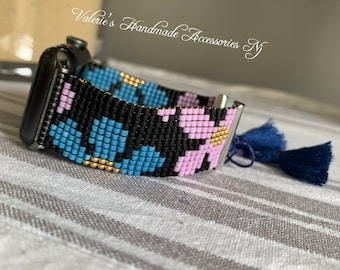 Miyuki Seed Beaded Evil Eye Loom Pattern Apple Watch Band - Etsy display picture 2