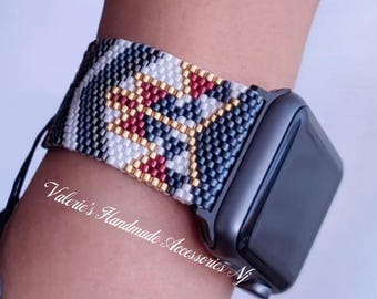 Miyuki Seed Beaded Evil Eye Loom Pattern Apple Watch Band - Etsy display picture 2