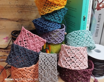 Macrame cuff bracelet different colors