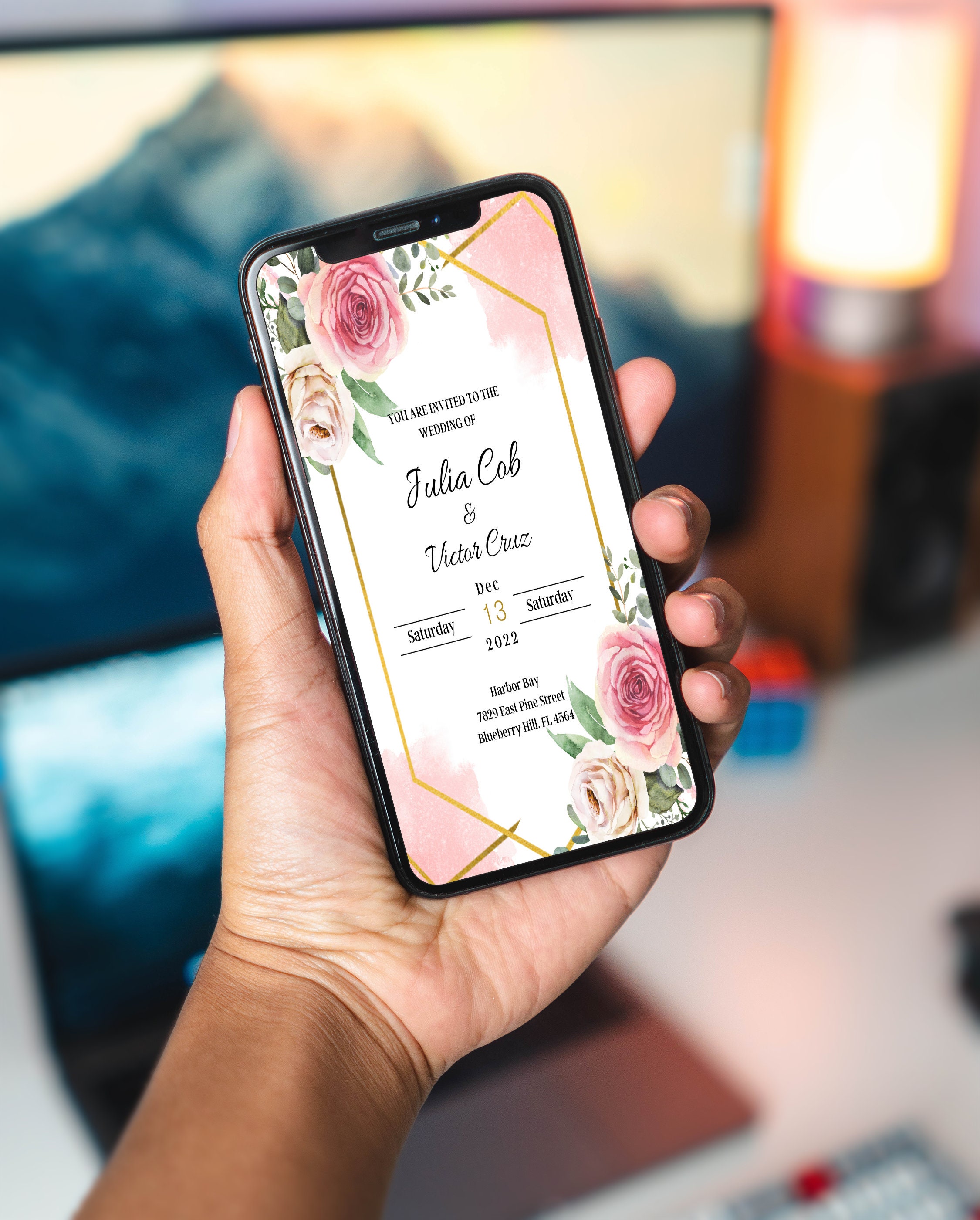 Invitaciones electrónicas de boda / E invitación / Invitación Etsy