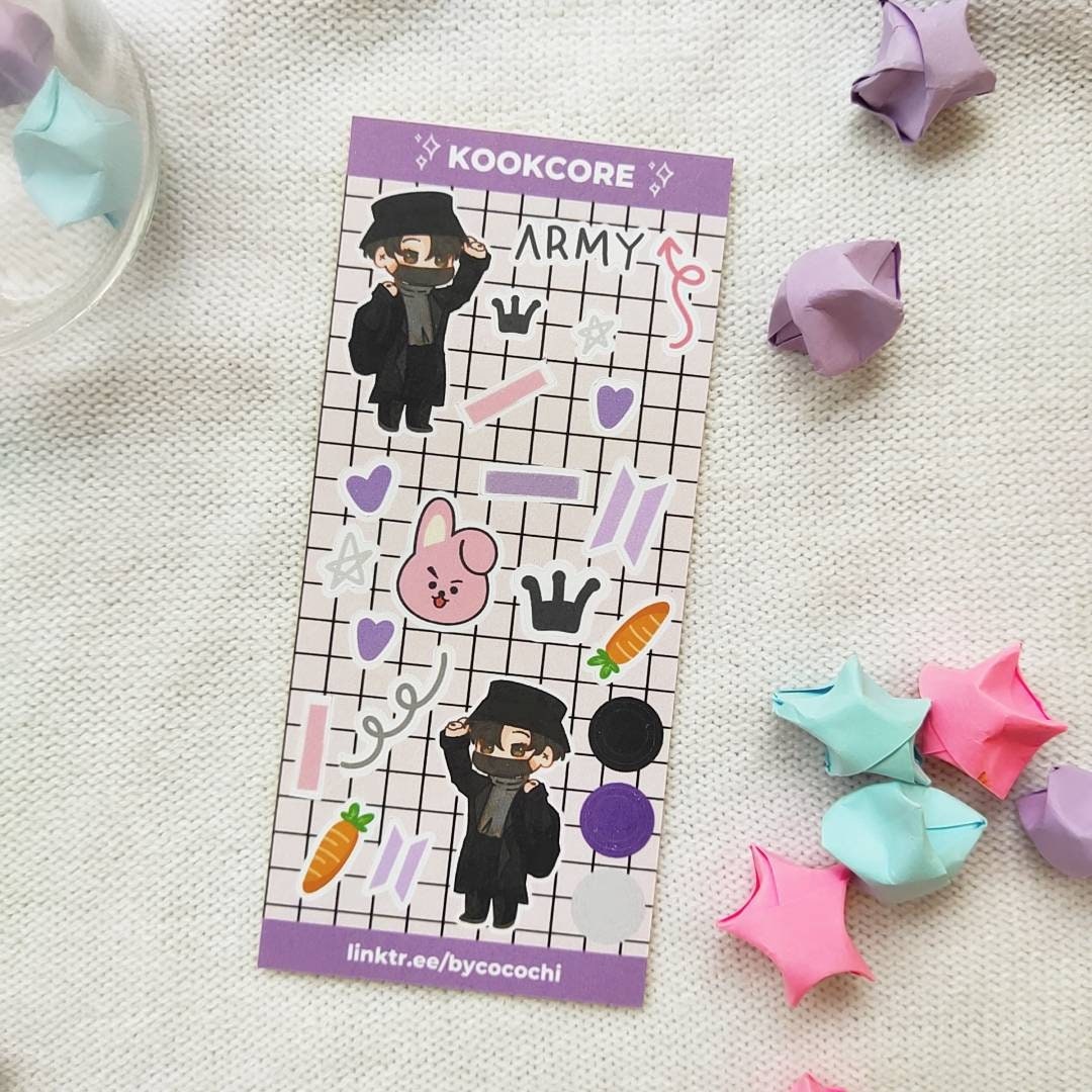 BTS BT21 Aesthetic Kawaii Kpop Sticker Sheets Sticker Flakes | Etsy