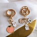 Bunny Keychain, Gold Enamel Key Chain Accessory, Rabbit Charm, Peach Fruit, Ace Card Ring, Key Holder Lobster Clasp, Clubs & Spades, Gift