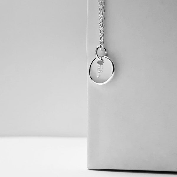 Personalized initial silver necklace Valentines day gift for her gift for the couple Halskette Schmuck