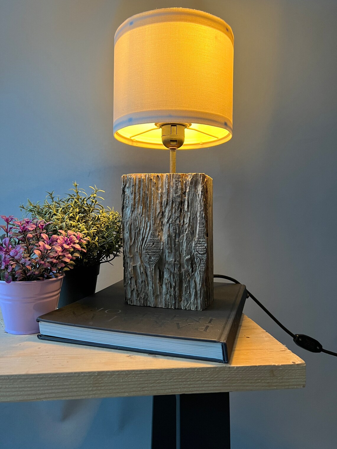 Night Light Aged Wood Desk Lamp Driftwood Home Decor Best - Etsy