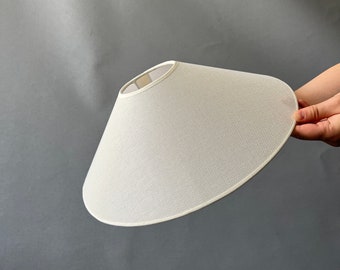 Lamp Shade, 15inc''38cm Linen White Conical Lamp shades, Decorative Cone Shade, Home Improvement, Lighting Parts