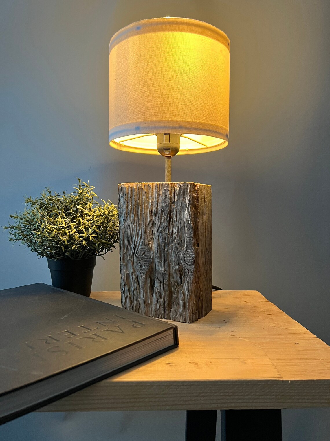 Night Light Aged Wood Desk Lamp Driftwood Home Decor Best - Etsy