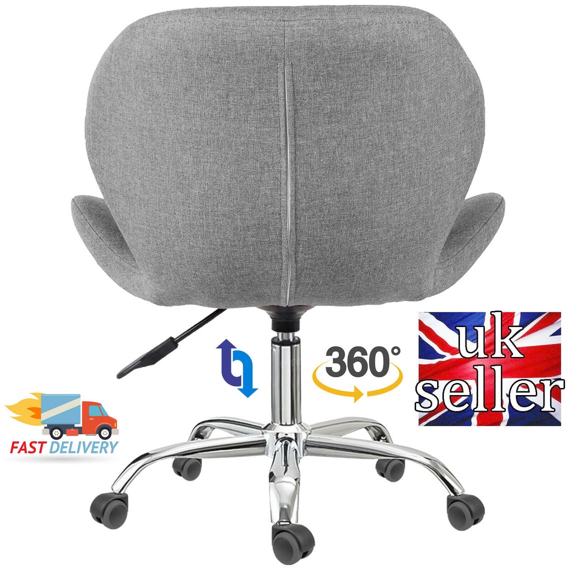Cushioned Computer PC Desk Office 360 Degree Swivel Chair Etsy