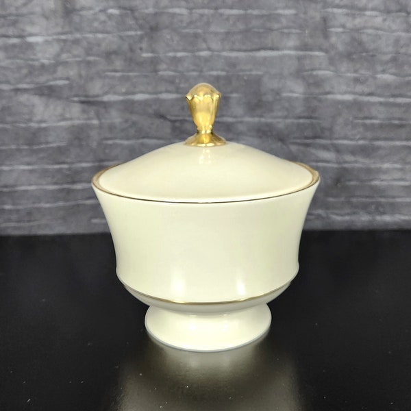 Lenox Footed Sugar Bowl/Candy Dish with 24 K Gold Rim (New, Original Label)