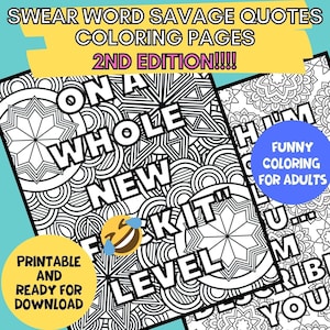 Swear Word Coloring Pages for Adults 2nd Edition All NEW Adult Curse ...