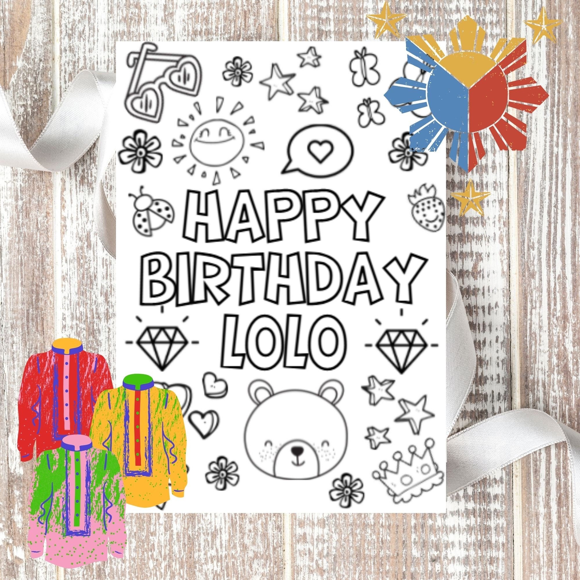 Printable Happy Birthday Lolo Card For Filipino Grandpa Etsy