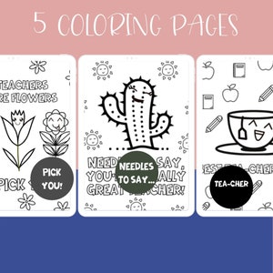 Teacher Appreciation Printable Coloring Sheets for a Special Thank You ...