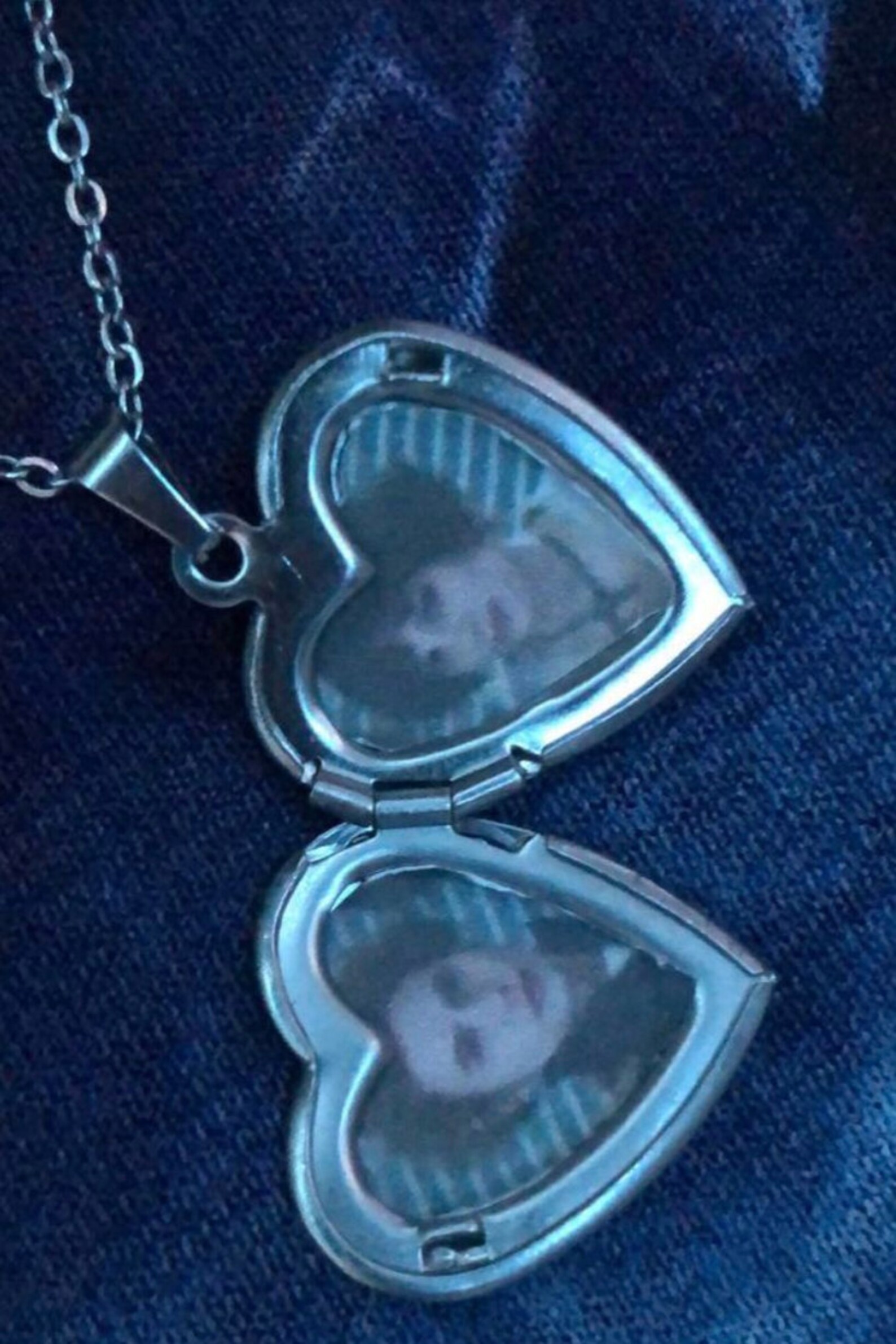 Love Heart Locket Chain Necklace Etsy