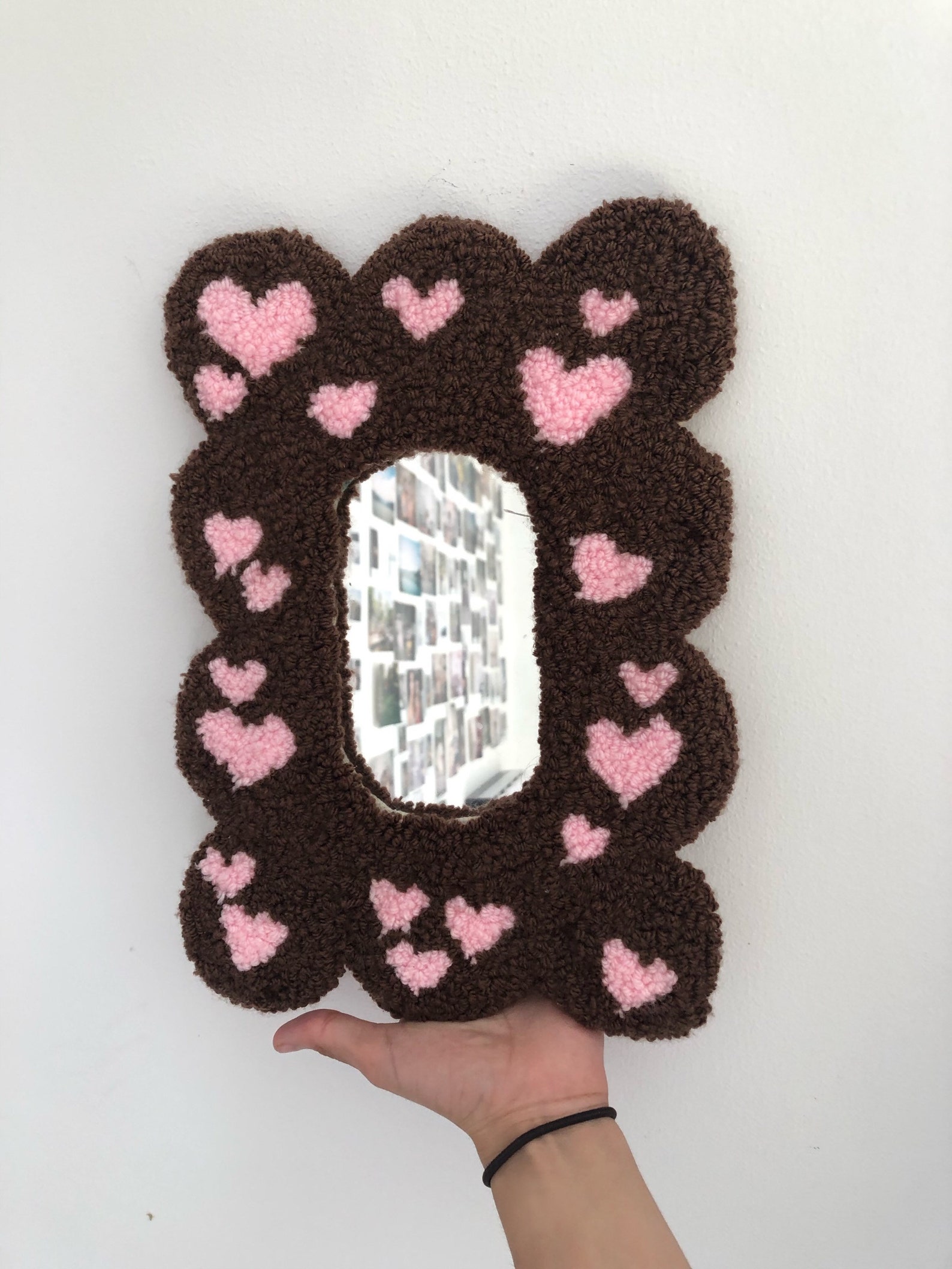 Punch Needle Rug Mirror Tufting Mirror Personalised Home Etsy