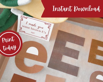 Funny Christmas Elf Brown E's Prank | Printable Prop Idea (Digital Download)