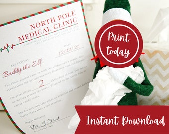 Elf Sick Note Printable | North Pole Letter (Digital Download)