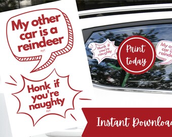 Christmas Car Window Printable | Naughty Elf Prop Idea (Digital Download)