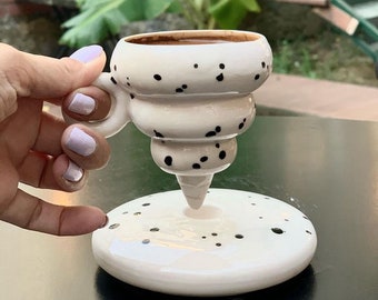 Bubble Ceramic Cup, Aesthetic Espresso Cup, Creative Wide Cup, Gift for Her / Him