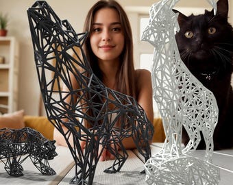 Exclusive customised wire sculpture - Minimalist decoration - I design your high-precision 3D print unique piece  (up to 218 × 123 × 250 mm)